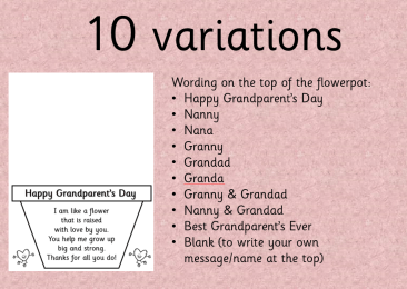 Grandparent's Day - Handprint Flower Poem