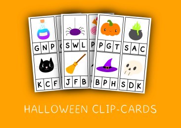 Halloween Letter Clip/ Peg Cards