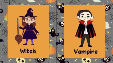 Halloween Vocabulary cards in English and Irish