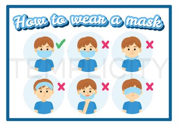 How to wear a mask (Girl & Boy posters)