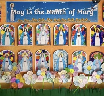 May is the Month of Mary Flower Template