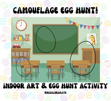 Indoor Easter Egg Art and Hunt