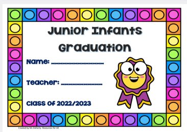 Junior Infants Graduation Certificates