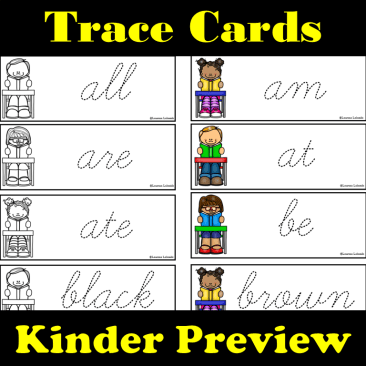 Kinder Trace Cards Preview