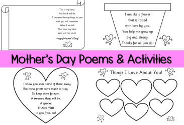 Mother's Day / Thank You Poems and Worksheets