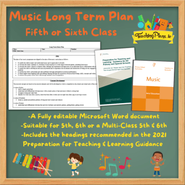 Music Long Term Plan for Fifth or Sixth Class - 5th / 6th Music Long Term Recorded Preparation