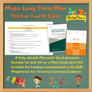 Music Long Term Plan for Third or Fourth Class - 3rd / 4th Music Long Term Recorded Preparation