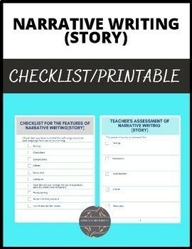 Narrative Writing (Story): Checklist and Teacher's Assessment Sheet