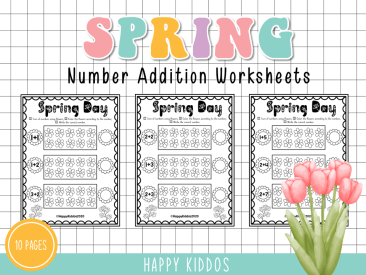 Number Addition Worksheets (Spring)