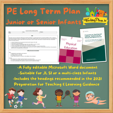 PE Long Term Plan Junior Infants or Senior Infants - Physical Education Long Term Recorded Preparation