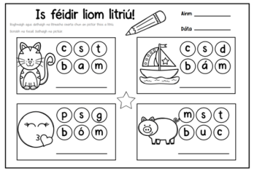 Is feidir liom litriu - Gaeilge - 3 letters