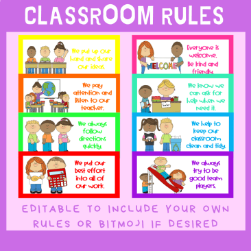 Editable Classroom Rules
