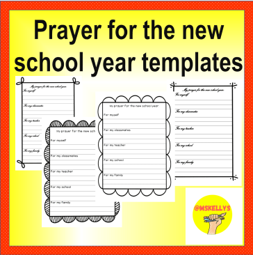 Prayer for the new school year templates