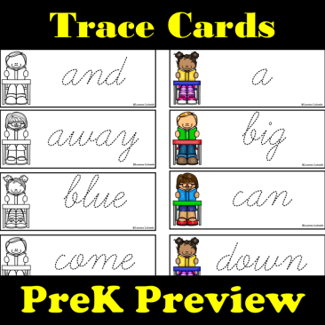 PreK Trace Cards