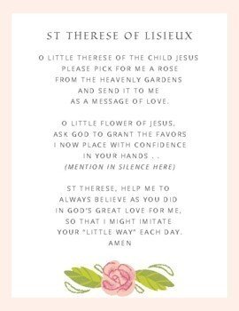 Prayer to St Therese of Lisieux