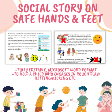 Social Story on Safe Hands and Feet/ Hitting or Kicking Social Story