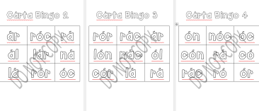 Cártaí Bingo- córlán- x30 cárta Bingo