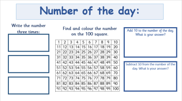 Maths worksheet - Number of the day