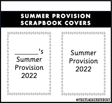 Summer Provision Scrapbook Cover