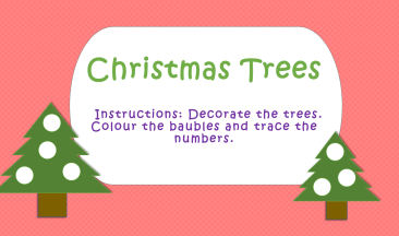 Decorate the ornaments on the tree from 1 to 10