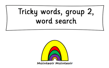 Tricky Words group two, word search
