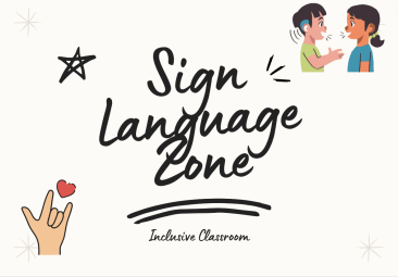 Sign Language Zone Inclusive Classroom poster