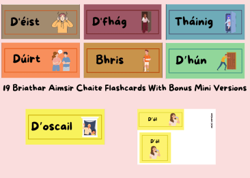 19 Briathar Aimsir Chaite Flashcards (With Bonus Mini Versions)