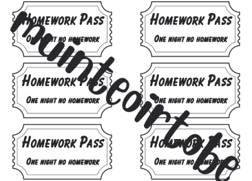 Homework Passes - Colour and Black & White Versions