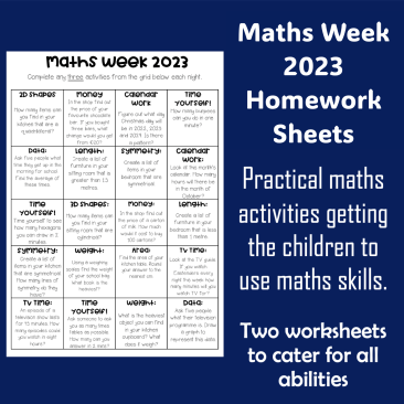 Maths Week 2023 Homework Tasks