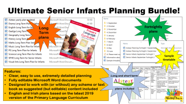 Senior Infants Long and Short Term Plans for the Entire Year
