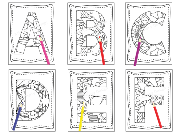 Alphabet Mandala Coloring Book & Pages