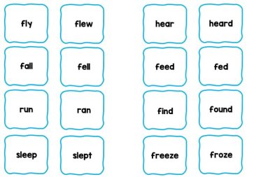 Past & Present Tense Matching Cards