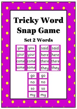 Tricky Word Snap Game Set 2