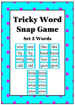 Tricky Word Snap Game Set 3