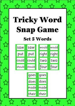 Tricky Word Snap Game Set 5