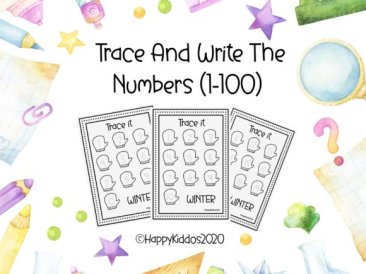 Trace and Write the Number 1-100