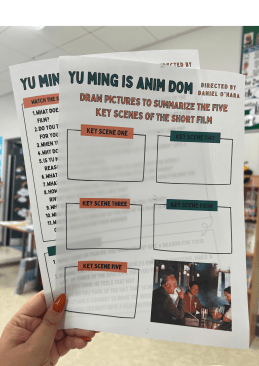 First Year English: Short Film - Yu Ming is Anim Dom Worksheets