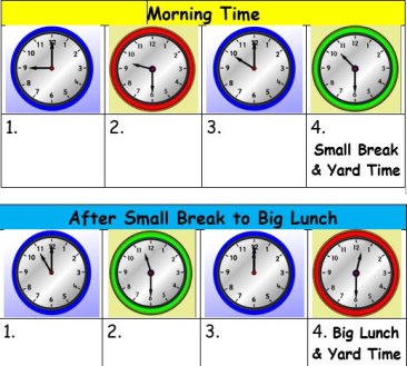 Visual Schedule Analogue Clocks