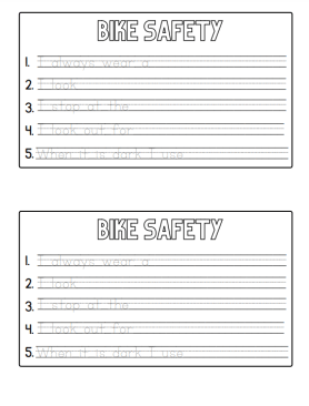 Bike Safety Writing