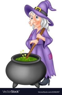 cartoon-witch-preparing-potion-vector-21361357