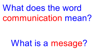 Communication (1st/2nd class)