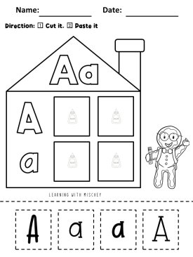 Alphabet Cut & Paste - House Themed