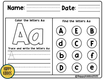Alphabet Activities: Find -Trace - Color 2