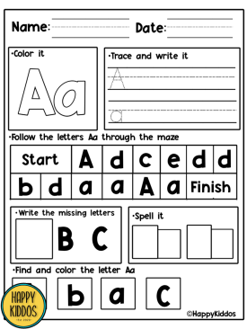 Alphabet Activities: Maze A-Z Worksheets 2