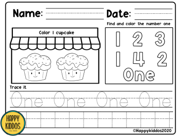 Number Activities: Trace and Color 1-10 2