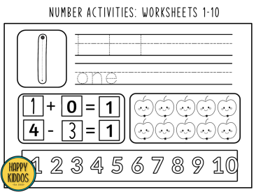 Number Activities: Worksheets 1-10 2