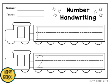 Number Handwriting 1-20 (Train Themed)