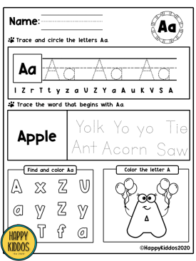 ABC Practice Worksheets for Kindergarten