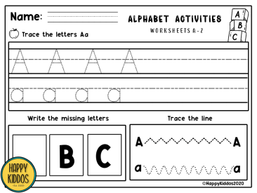 Alphabet Activities: Worksheets A-Z 4