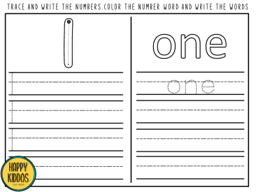 Number Activities: Trace and Color 1-10